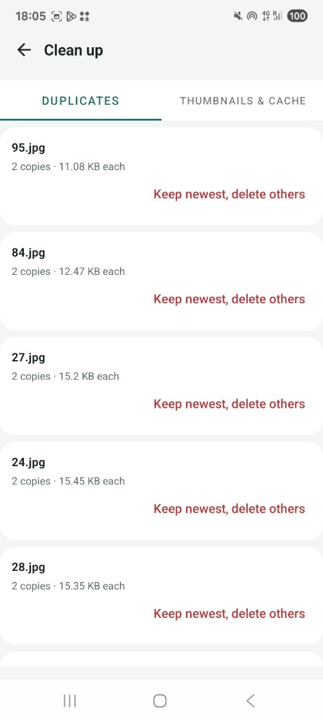 Duplicate cleanup